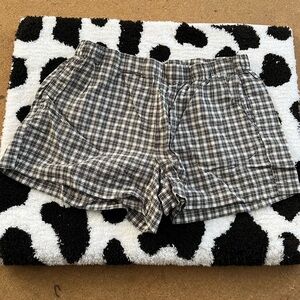 John Galt black & and white plaid shorts